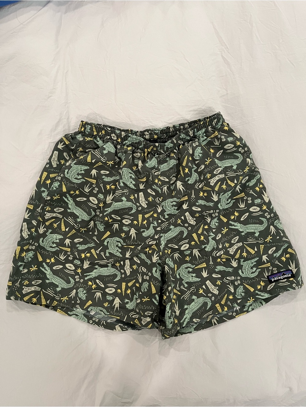 Patagonia Green Alligator Print Baggies